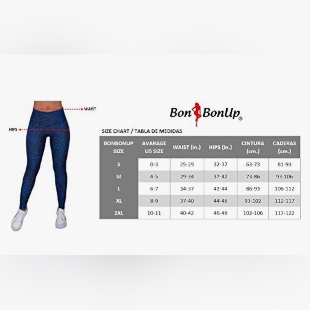 Multicolored Stamped Compression Leggings with
Internal Body Shaper